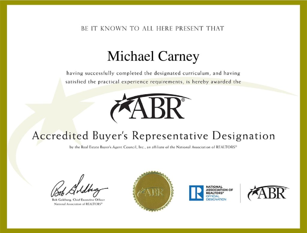 Michael Carney Abr Sres Crs Columbus Nj Abr Certificate Page 001