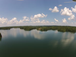 Beautiful overhead view of placid Lake Wedowee