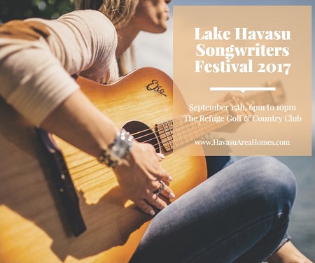 Celebrate future musical stars at the Lake Havasu Songwriters Festival 2017. Your vote counts towards this year's winner. Money from ticket sales benefit local music & art programs.