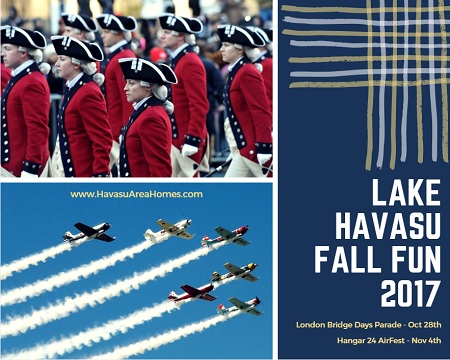 Don't miss any of the Lake Havasu Fall Fun 2017 coming up in the next two weeks. We have a parade celebrating the community. And then we have planes!