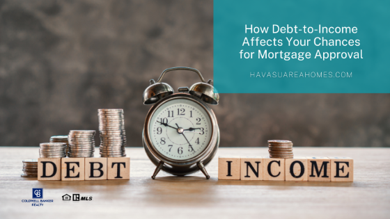 The two most common reasons a mortgage loan gets denied is due to a low credit score or a high debt-to-income ratio. What is DTI and how does it affect your chances for approval? Liz Miller Lake Havasu AZ