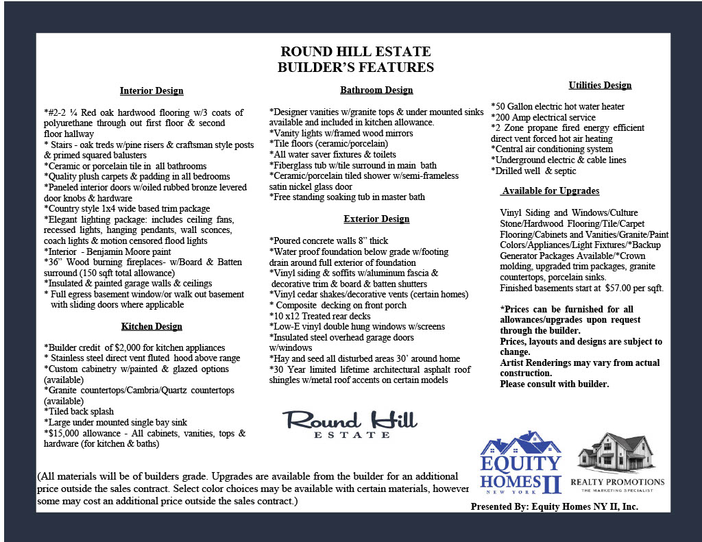 Realtypromotions Inc Middletown Ny Round Hill Estates Specs
