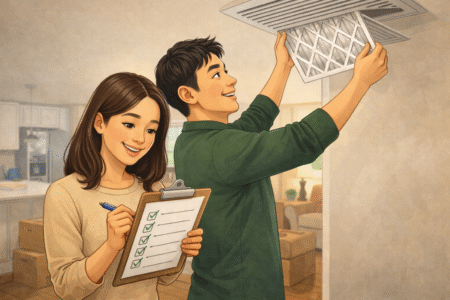 couple following a home maintenance plan checklist in Birmingham and Chelsea Alabama