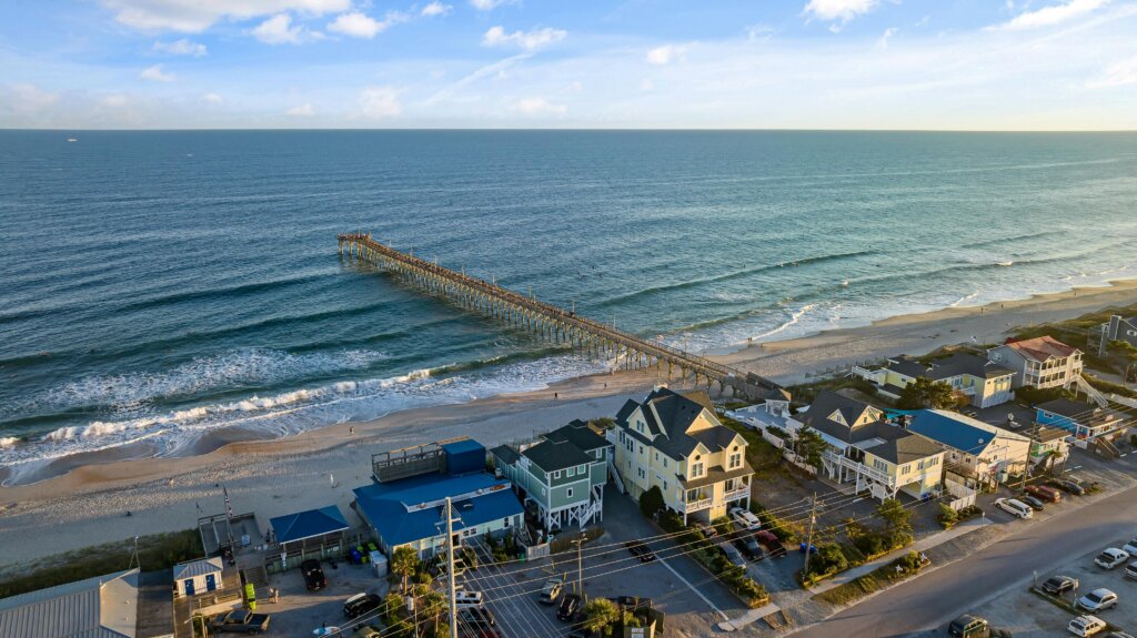 Jackie James Surf City Nc Free Photo Of Birds Eye View Of A Beach And Pier